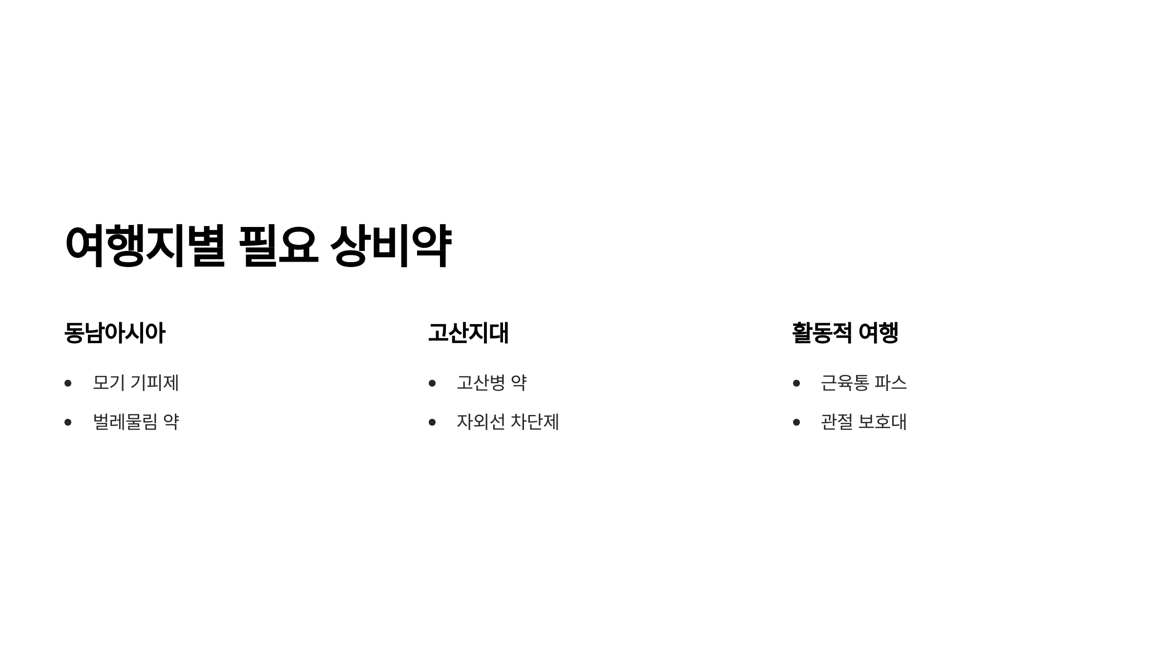여행지별-상비약